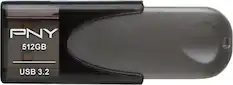 Front. PNY - Elite Turbo Attaché 4 512GB USB 3.2 Flash Drive - Gray.