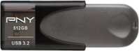 PNY - Elite Turbo Attaché 4 512GB USB 3.2 Flash Drive - Gray - Front_Zoom
