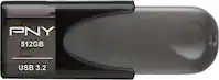 PNY - Elite Turbo Attaché 4 512GB USB 3.2 Flash Drive - Gray - Front_Zoom