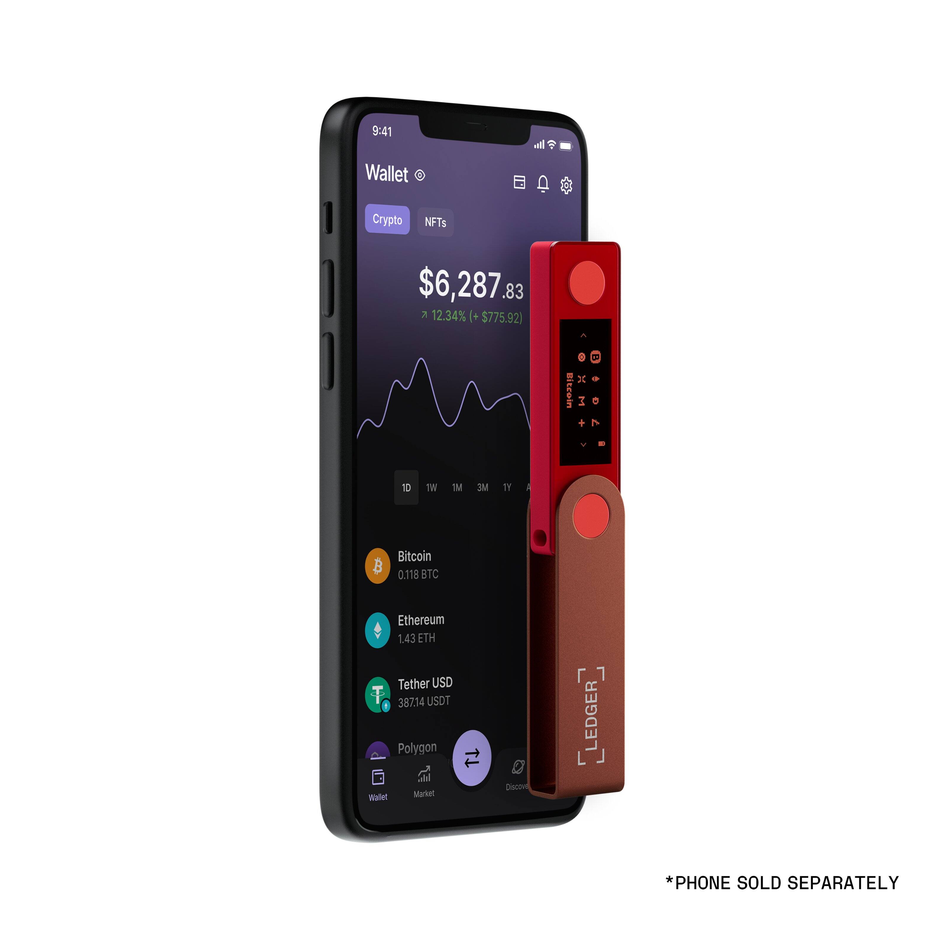 Alt View 15. Ledger - Nano X Crypto Hardware Wallet - Ruby Red.