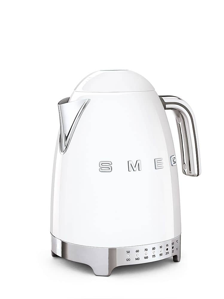 Haden Heritage 1.7 Liter Stainless Steel Body Retro Electric Tea Kettle,  White