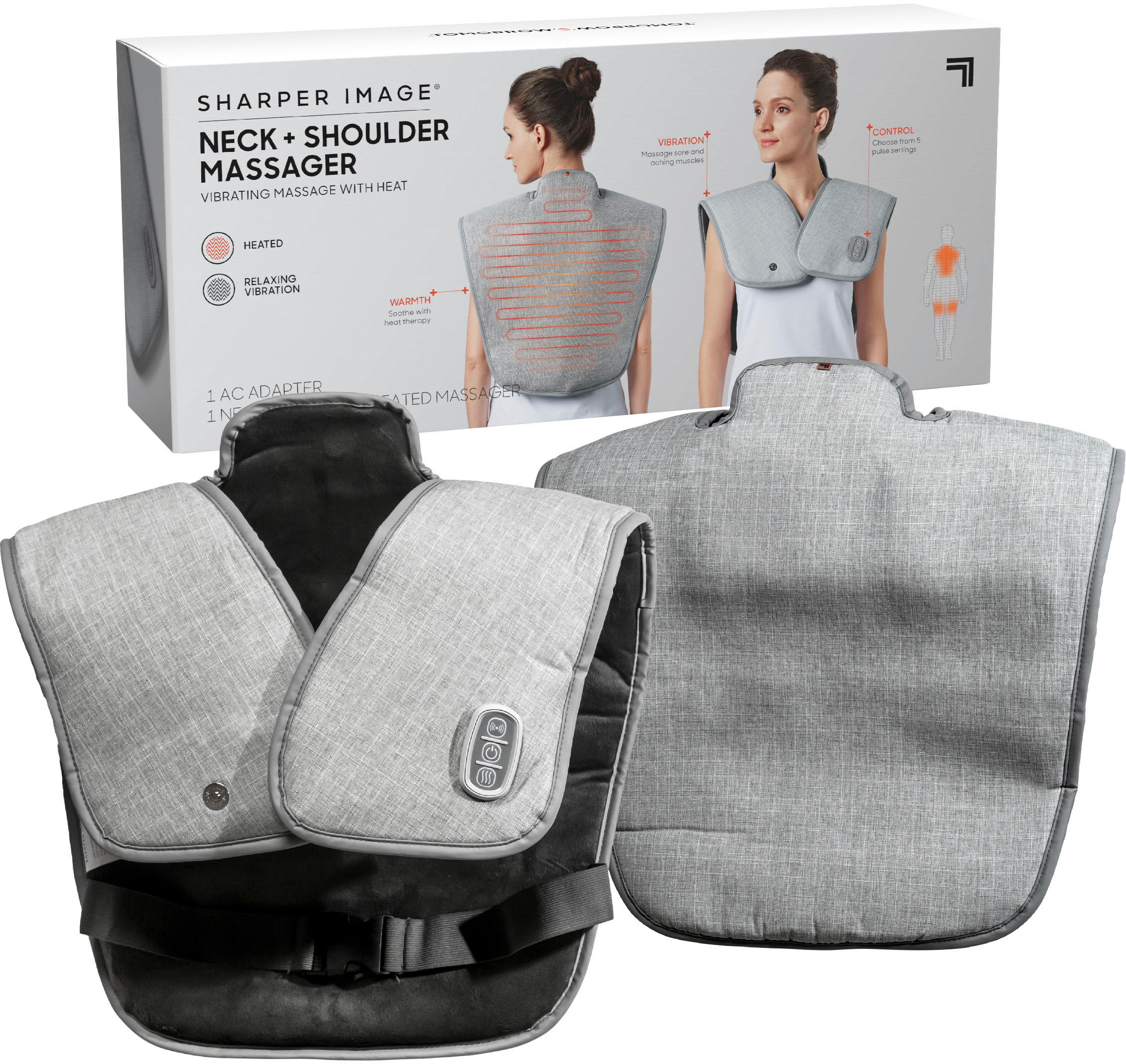 Sharper Image Pain Relief Wrap Neck Heated Grey Thatch 1014945 - Best Buy