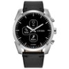 Citizen - CZ Smart Unisex Hybrid 42.5mm Stainless Steel Smartwatch with Black Leather Strap - Silver