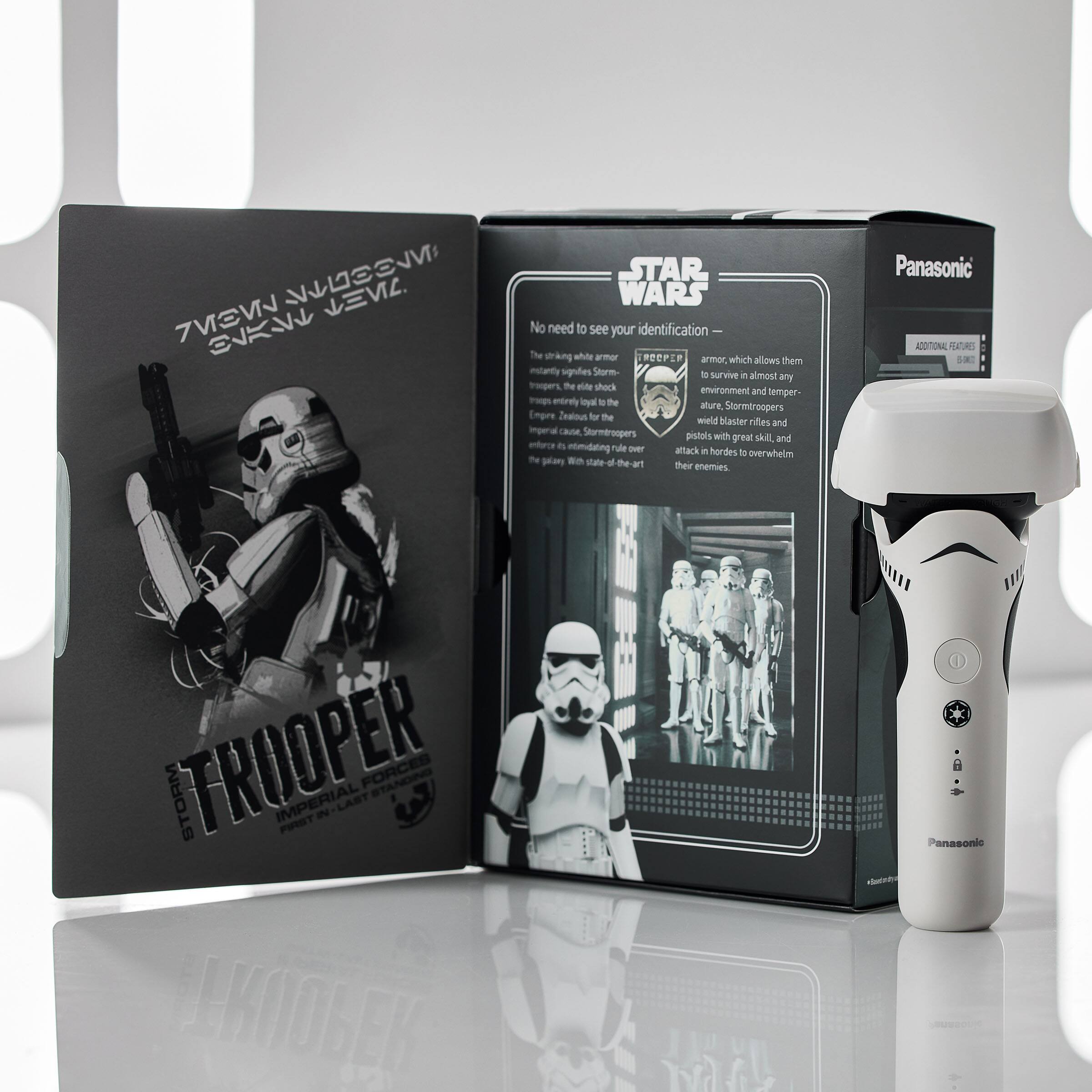 Alt View 13. Panasonic - Star Wars Stormtrooper Wet/Dry Electric Shaver with 3-Blade Cutting System and Beard Sensor - white/black.