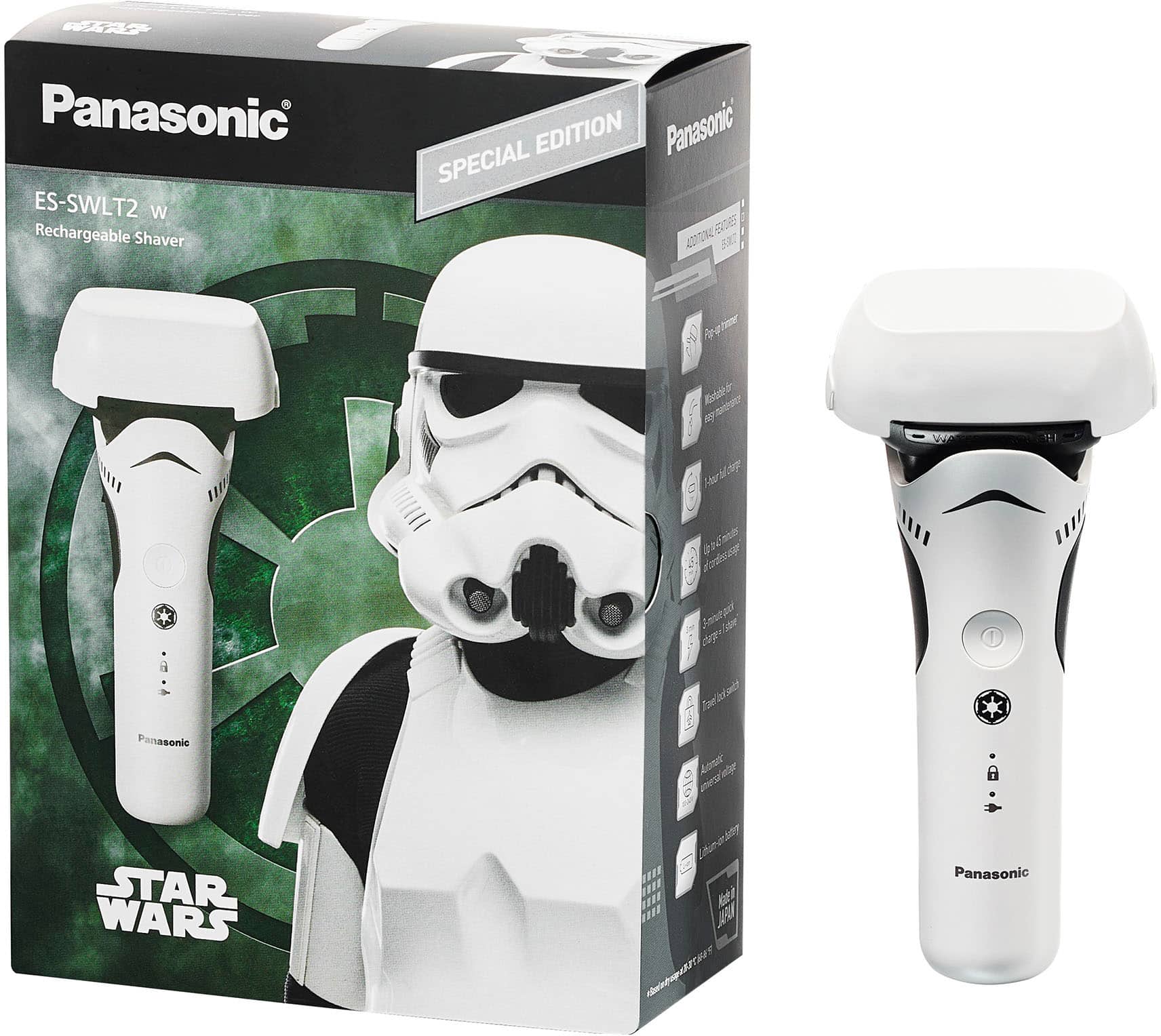 Panasonic - Star Wars Stormtrooper Wet/Dry Electric Shaver with 3-Blade Cutting System and Beard Sensor - White/Black - Angle_Zoom
