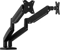 j5create - Ergonomic Dual Monitor Desk Mount for Most 17” -32” Monitors - Black - Front_Zoom