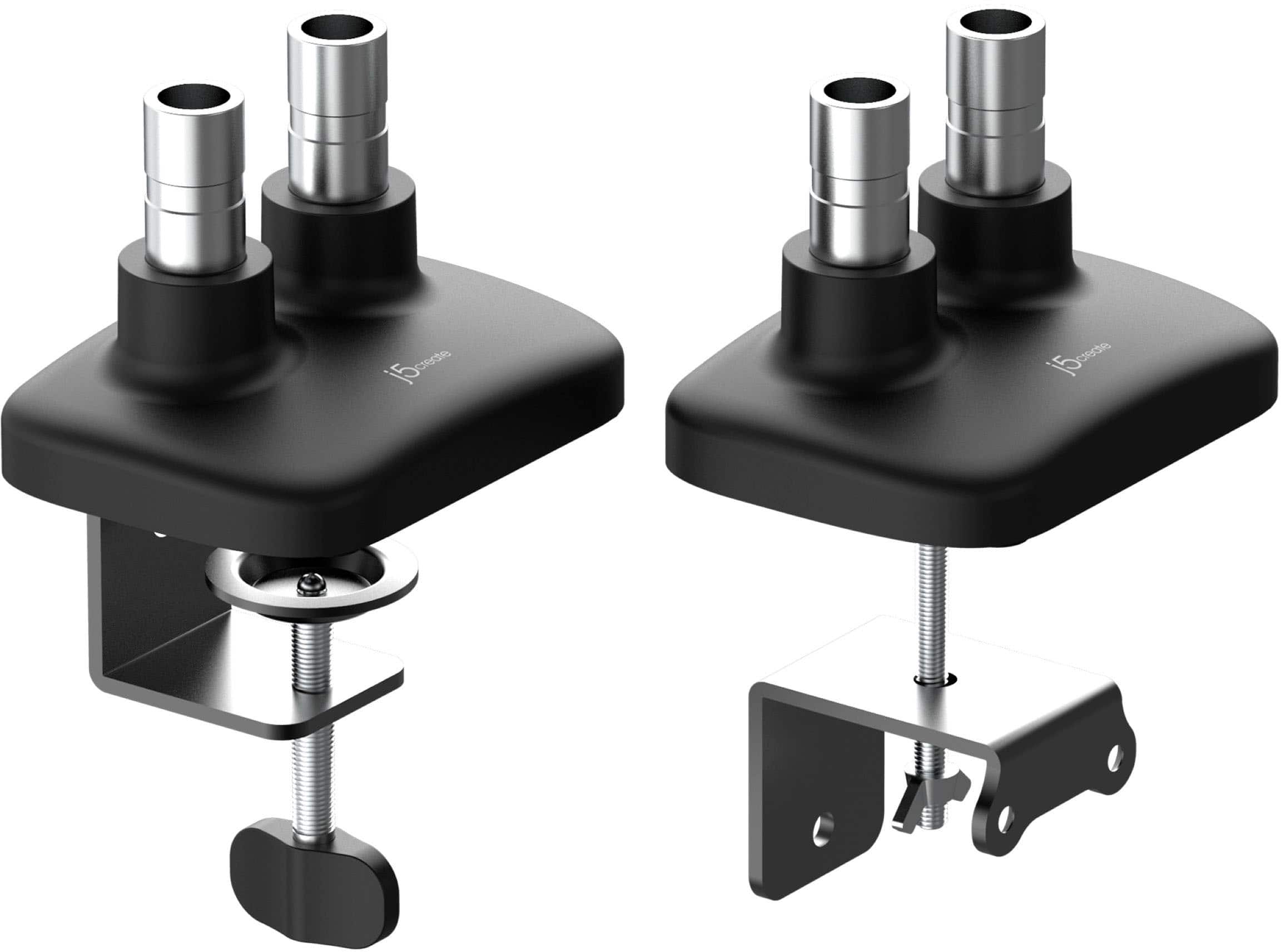 Alt View 1. j5create - Ergonomic Dual Monitor Desk Mount for Most 17” -32” Monitors - Black.