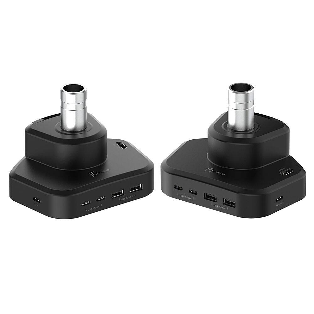 Alt View 1. j5create - Ergonomic Monitor Mount with Dock for Most 17” -32”  Monitors - Black.