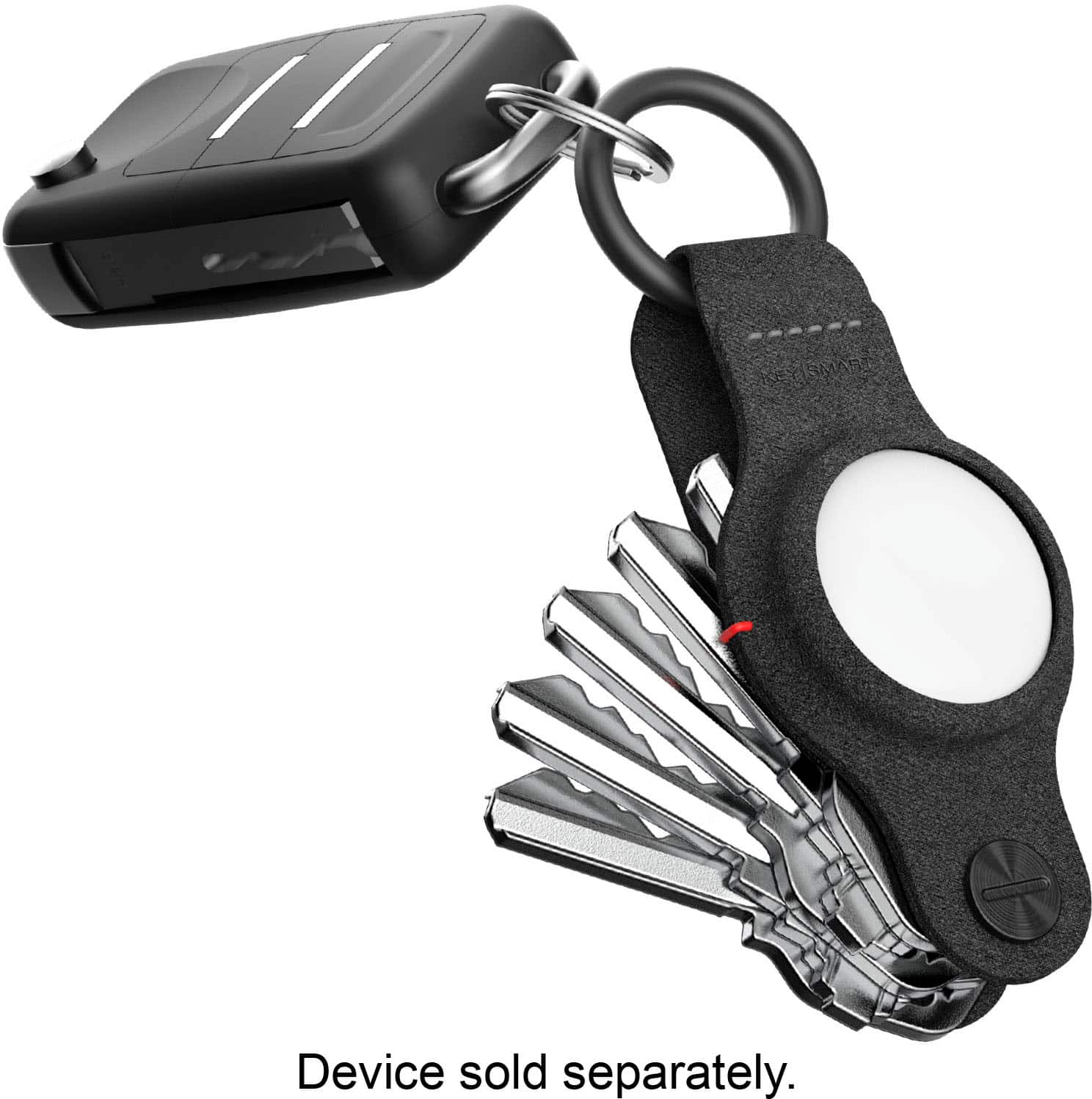 Front. KeySmart - Air Compact Key Tracker and Holder for AirTag - Black.