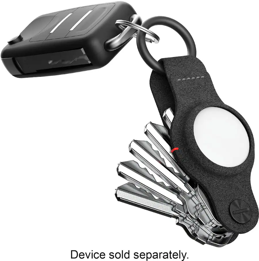 KeySmart Air Compact Key Tracker and Holder for AirTag Silicone Black ...