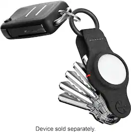 KeySmart - Air Compact Key Tracker and Holder for AirTag - Silicone Black