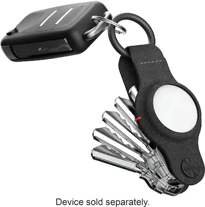 Front. KeySmart - Air Compact Key Tracker and Holder for AirTag - Black.