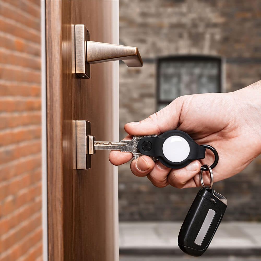 Alt View 12. KeySmart - Air Compact Key Tracker and Holder for AirTag - Black.