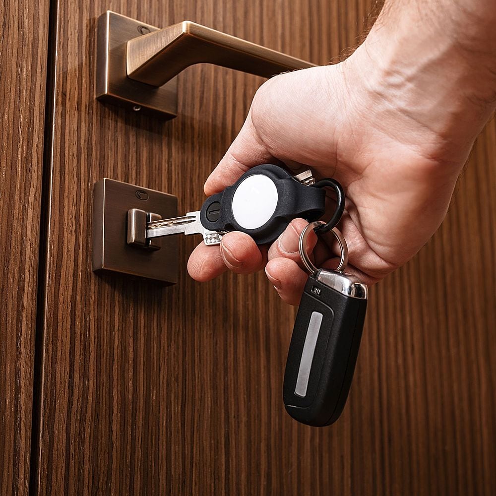 Alt View 14. KeySmart - Air Compact Key Tracker and Holder for AirTag - Black.