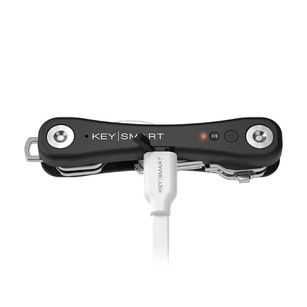 Left. KeySmart - iPro Compact Key Holderand Tracker works with Apple Find My - Black.