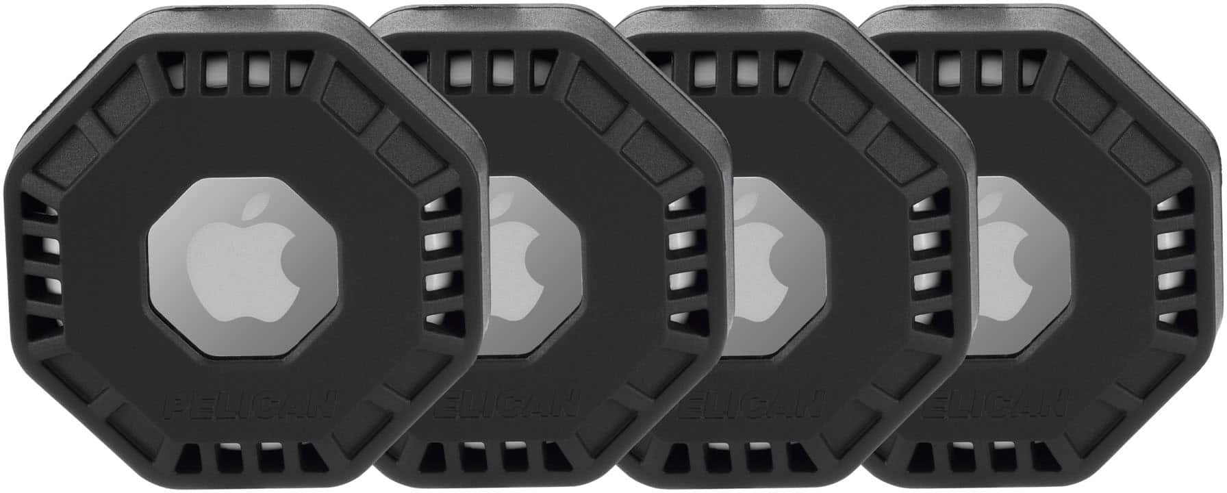 Pelican - Adventurer Stick-On Case for AirTag 4 Pack - Black - Angle_Zoom