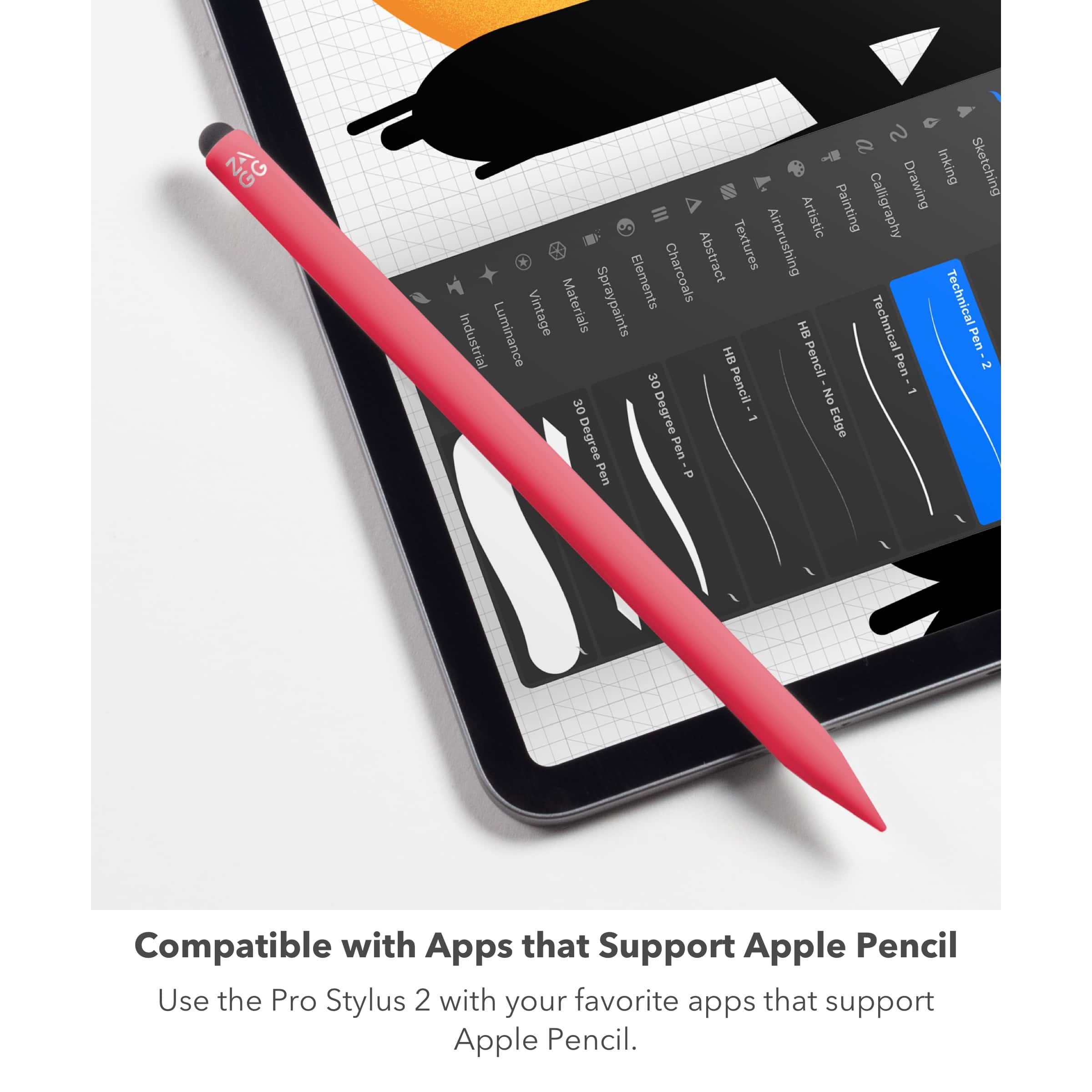 Compatible with apps that support Apple Pencil. Use the Pro Stylus 2 with your favorite apps that support Apple Pencil.