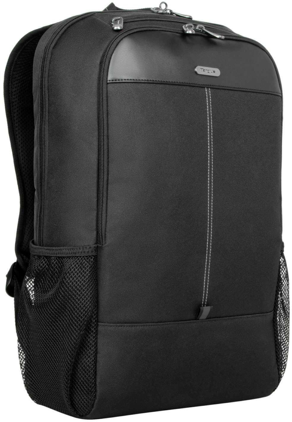 Left View: Samsonite - Classic Leather Backpack for 15.6" Laptop - Black