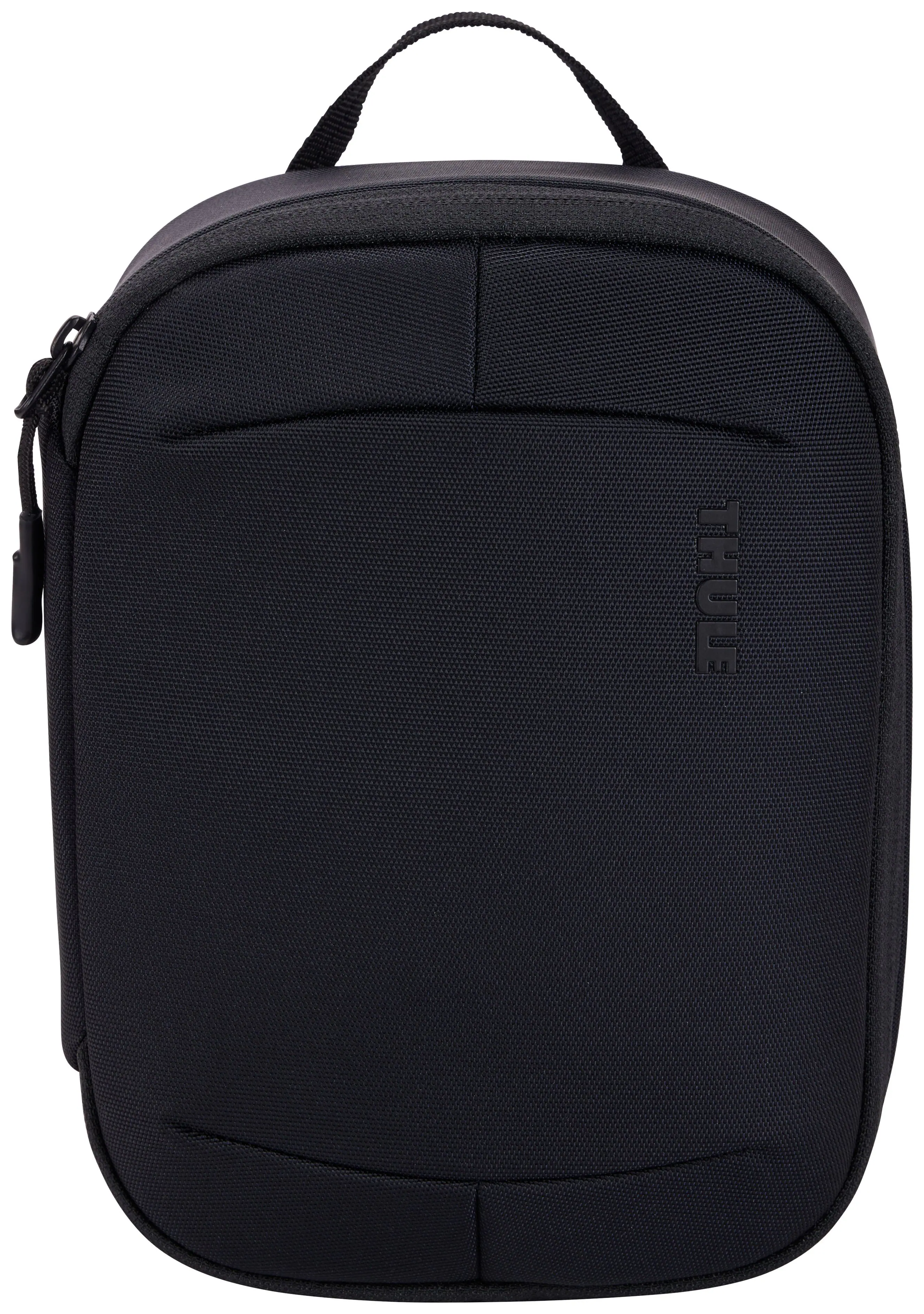 Front. Thule - Terra PowerShuttle - Large/Plus travel case for cords, cables, charger, power banks, AirPods, earbuds, headphones & more - BLACK.