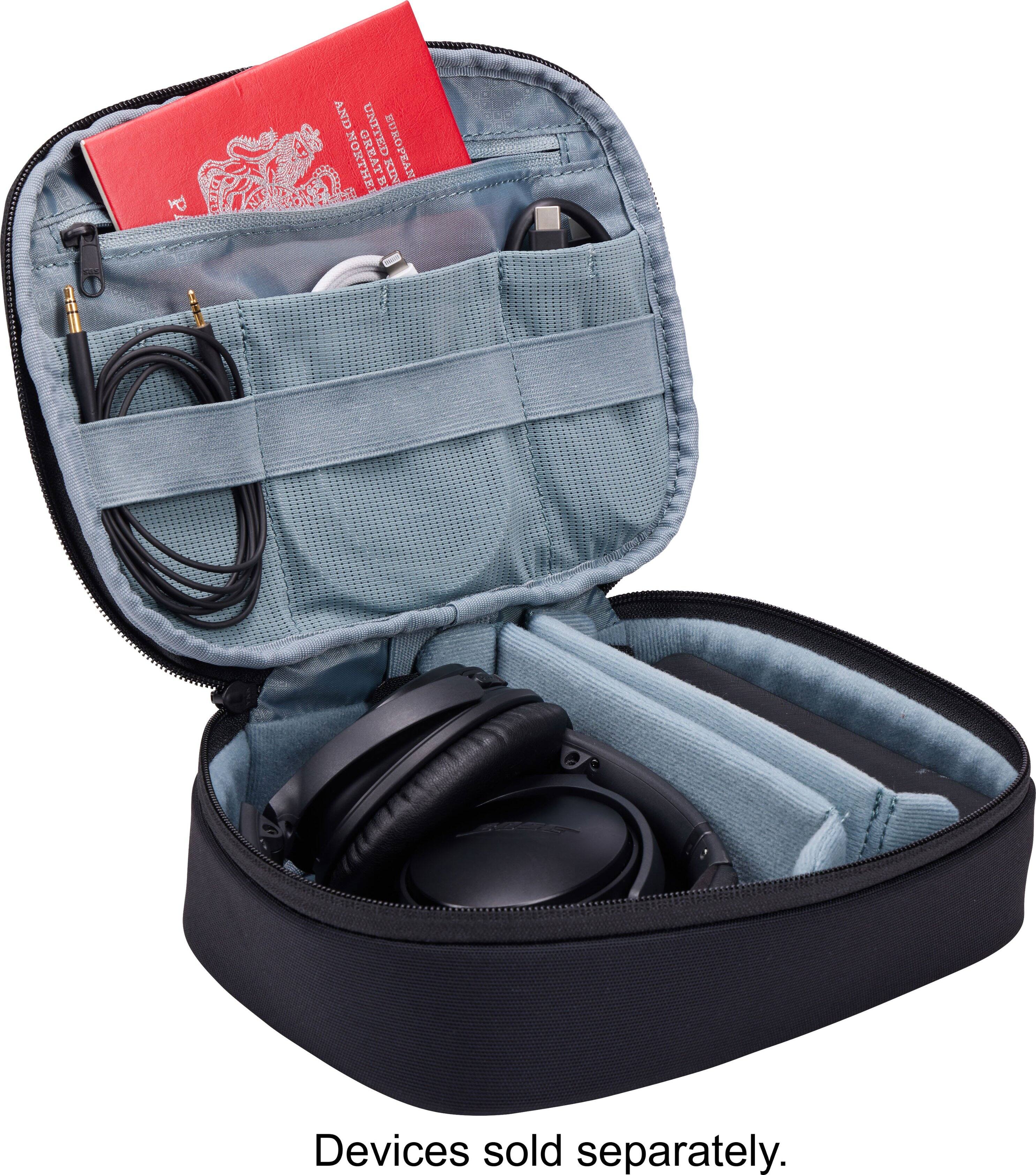 Keep your passport or small notebook in an easy-access slip pocket or a secure zipper pocket. Organize a portable charger, cords, and accessories in a variety of secure pockets and elastic loops. Convenient and secure spot for important items.