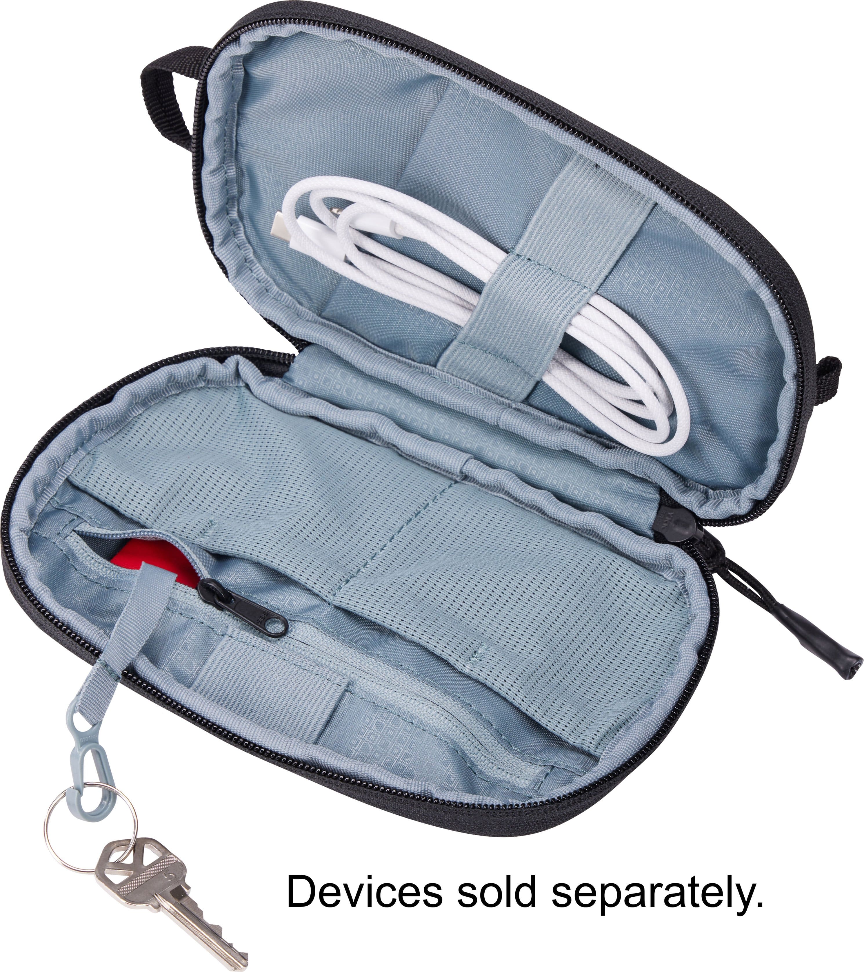 Alt View 14. Thule - Terra PowerShuttle - Mini travel case for cords, cables, charger, power banks, AirPods, earbuds, headphones and more - BLACK.