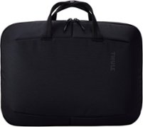Thule - Terra Recycled Material Attaché Briefcase for 16” Apple MacBook Pro, 15” Apple MacBook Pro & PCs & Laptops - BLACK - Front_Zoom