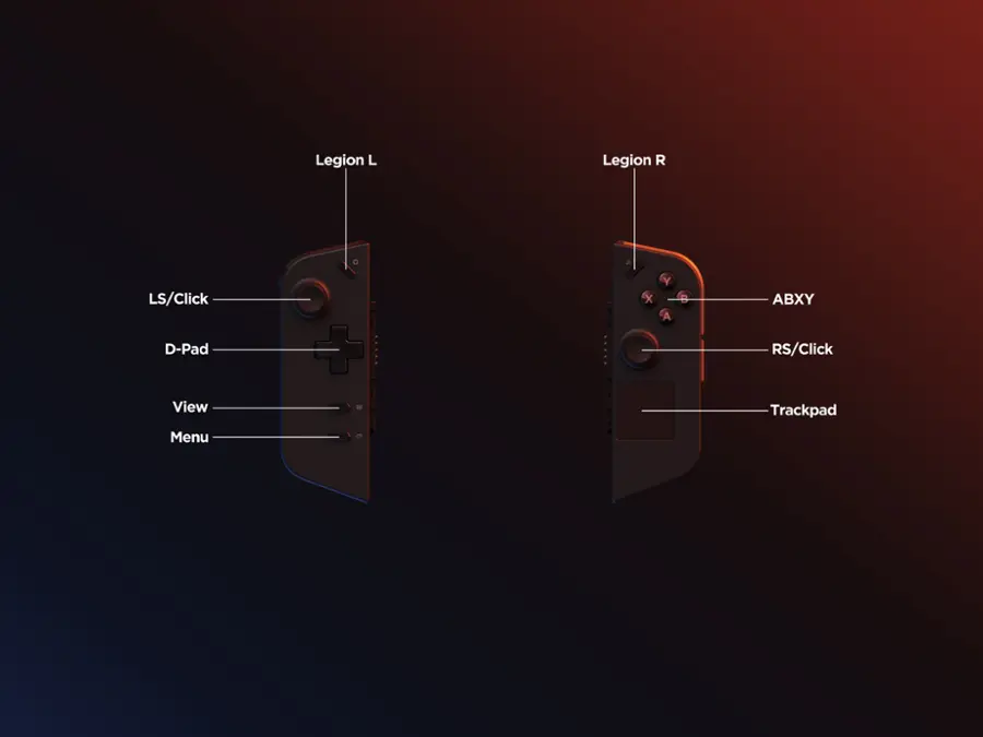 Alt View 17. Lenovo - Legion Go 8.8" 144Hz WQXGA Gaming Handheld - AMD Ryzen Z1 Extreme - 16GB with 1 TB SSD - Shadow Black.