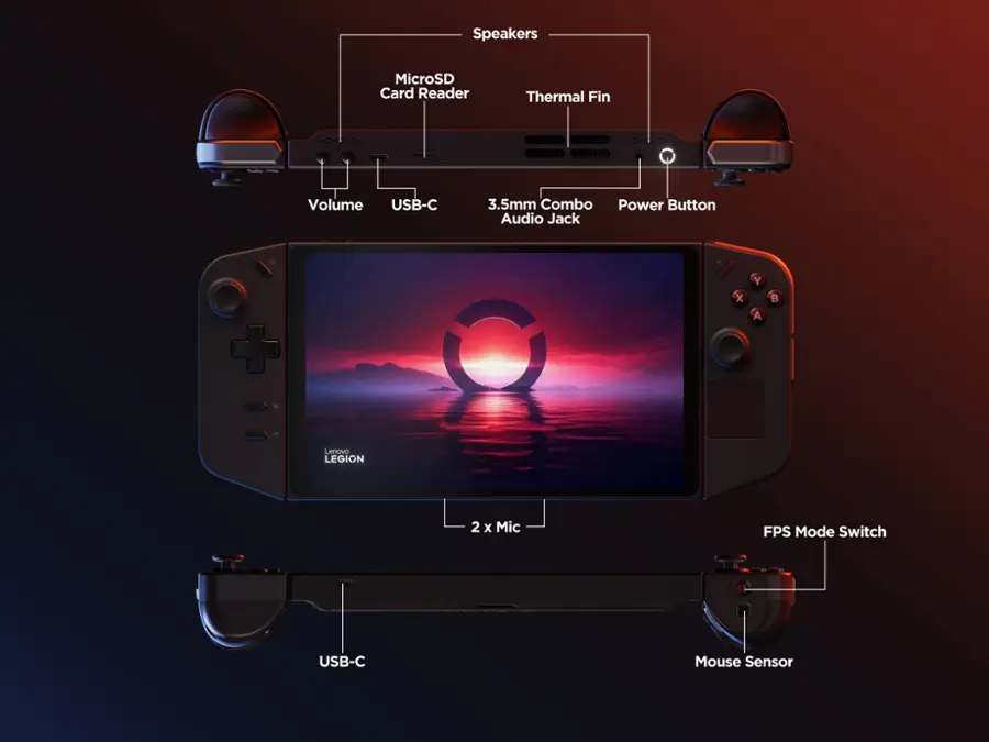 Alt View 18. Lenovo - Legion Go 8.8" 144Hz WQXGA Gaming Handheld - AMD Ryzen Z1 Extreme - 16GB with 1 TB SSD - Shadow Black.