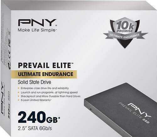 Angle Standard. PNY - Prevail Elite 240GB Internal Serial ATA III Solid State Drive for Laptops.