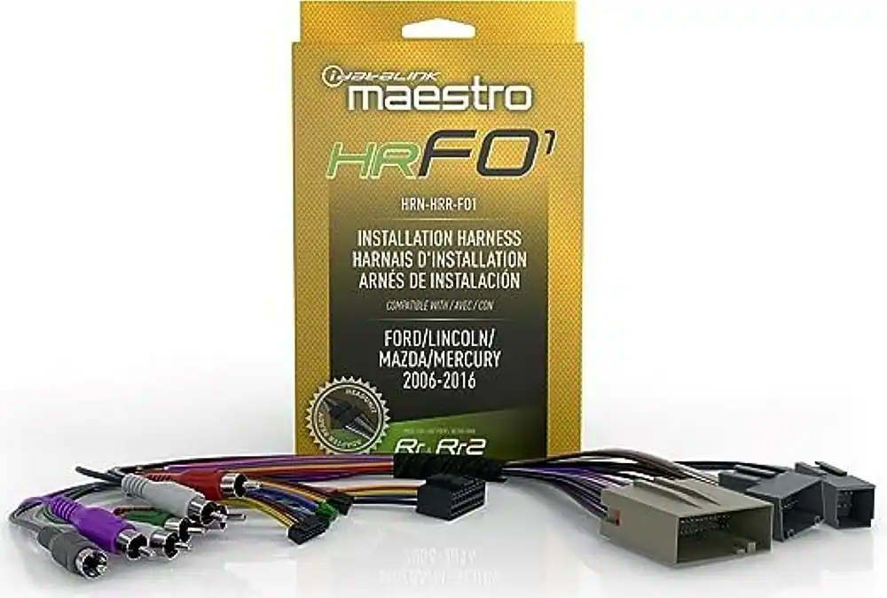 Front. Maestro - Radio Wiring T-Harness for Select 2006-16 Ford Vehicles with HU Connectors - Black.