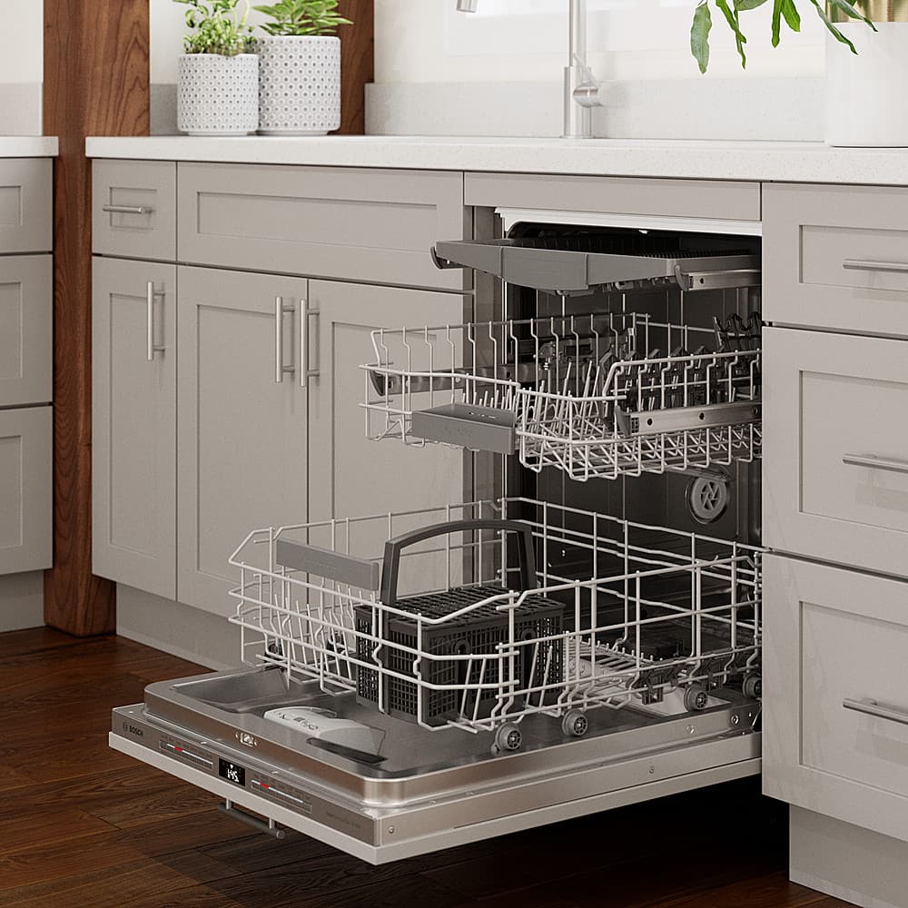 Alt View 14. Bosch - 800 Series 24" Top Control Smart Built-In Dishwasher with 3rd Rack and 42 dBA - Custom Panel Ready.