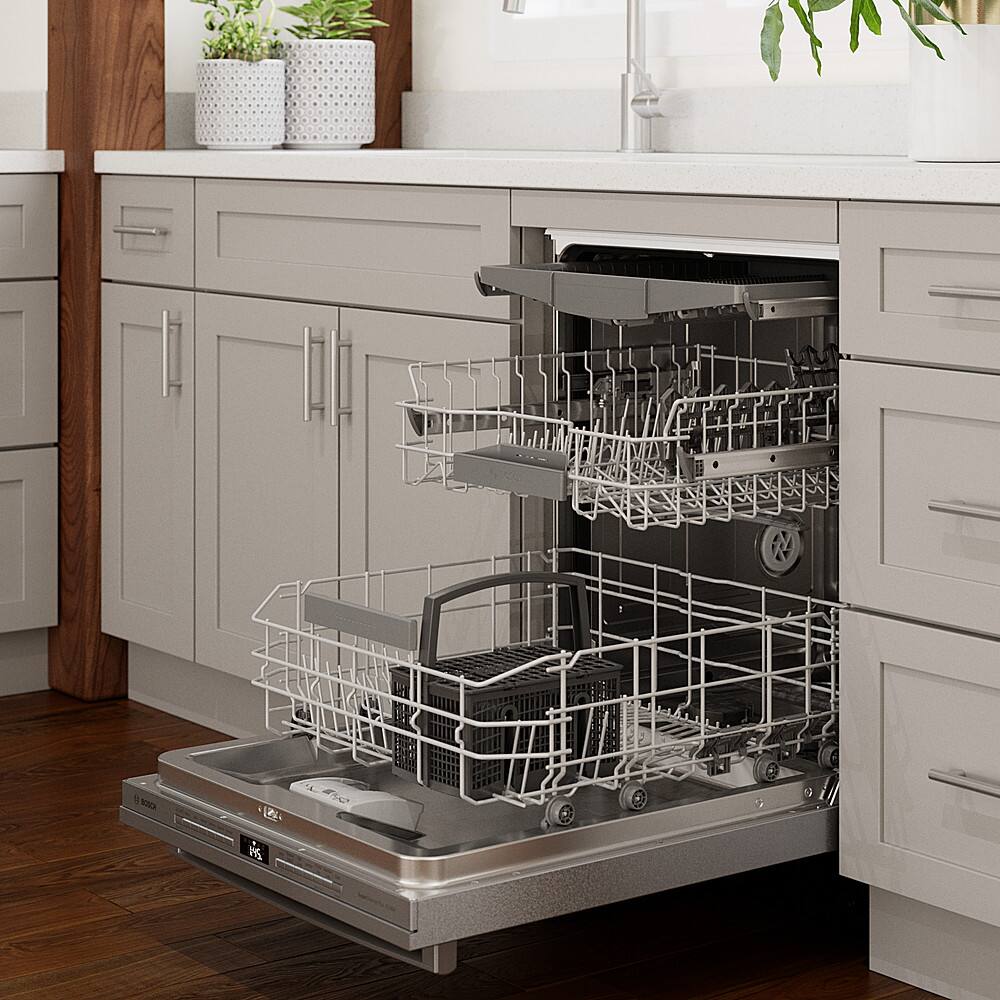 Alt View 14. Bosch - 800 Series 24" Top Control Smart Built-In Stainless Steel Tub Dishwasher with 3rd Rack and CrystalDry, 42 dBA - Stainless Steel.