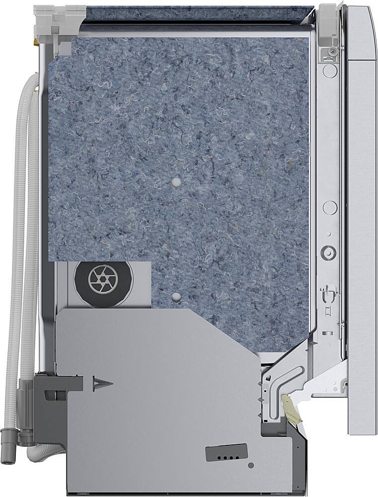 Angle. Bosch - 300 Series 24" Front Control Smart Built-In Dishwasher, 46 dBA - Stainless Steel.