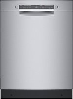 Bosch - 300 Series 24" Front Control Smart Built-In Dishwasher, 46 dBA - Stainless Steel - Front_Zoom