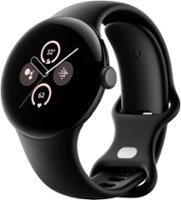 Google - Pixel Watch 2 Matte Black Smartwatch with Obsidian Active Band LTE - Matte Black - Front_Zoom