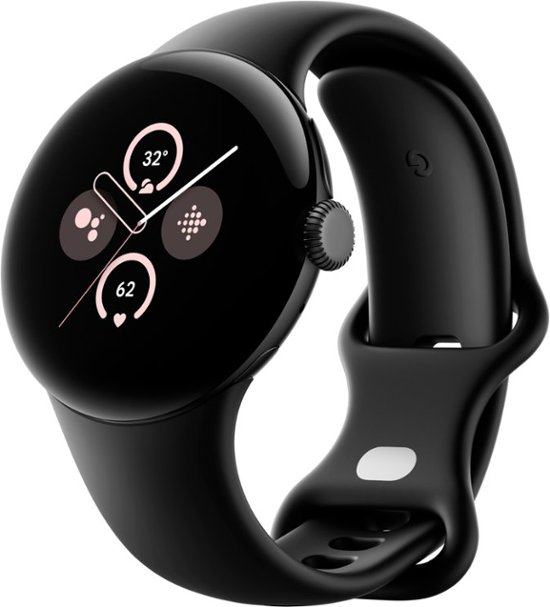 Front Zoom. Google - Pixel Watch 2 Matte Black Smartwatch with Obsidian Active Band LTE - Matte Black.