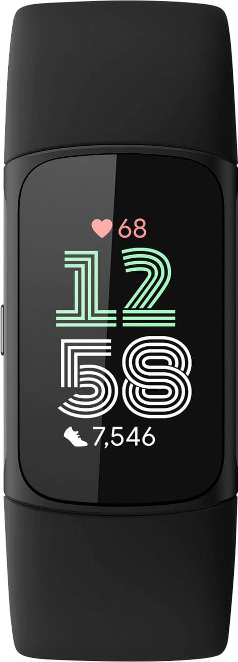 Fitbit - Charge 6 Advanced Fitness & Health Tracker - Obsidian - (2023) - Front_Zoom
