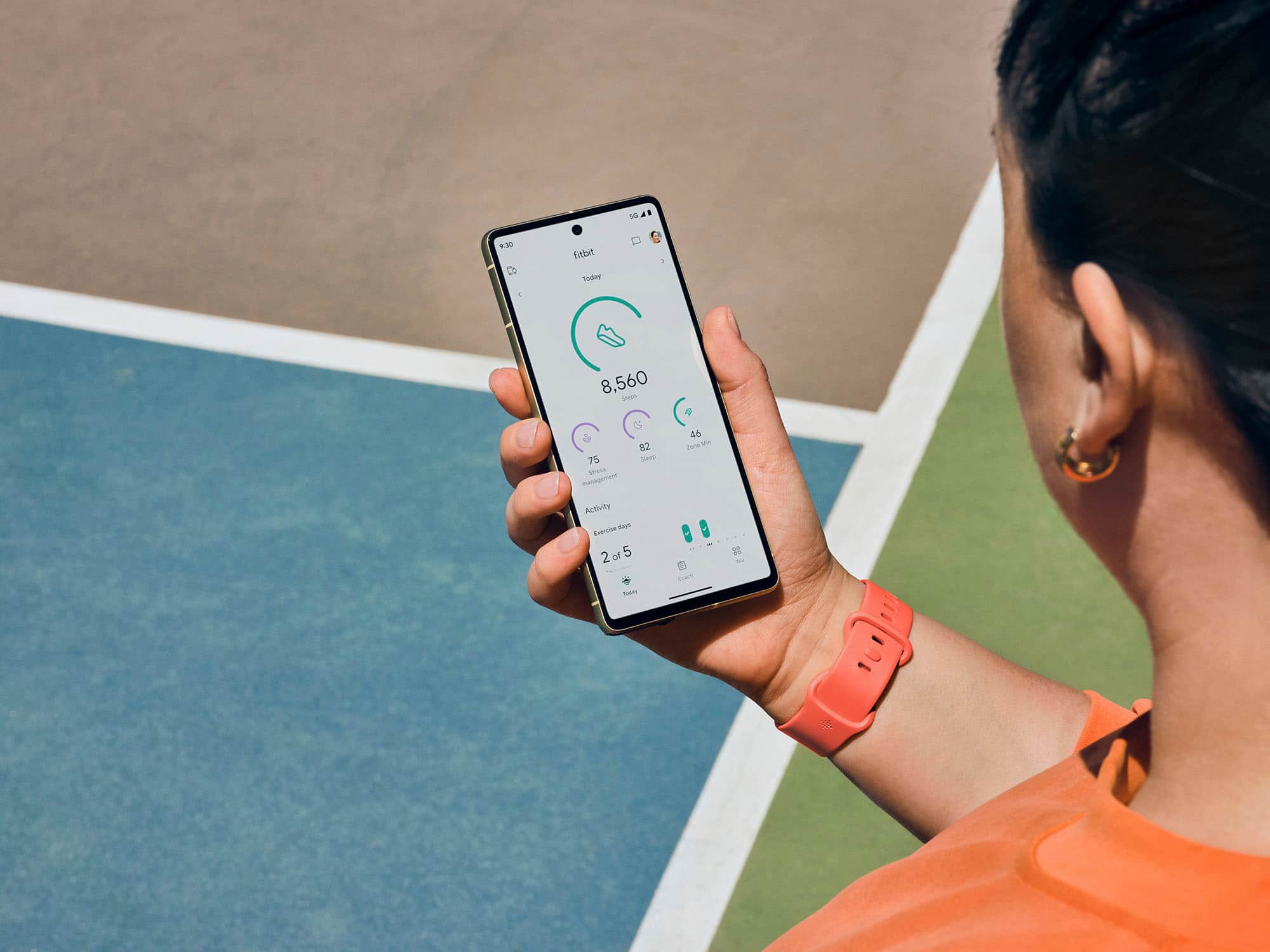 Back. Fitbit - Charge 6 Advanced Fitness & Health Tracker - Coral.