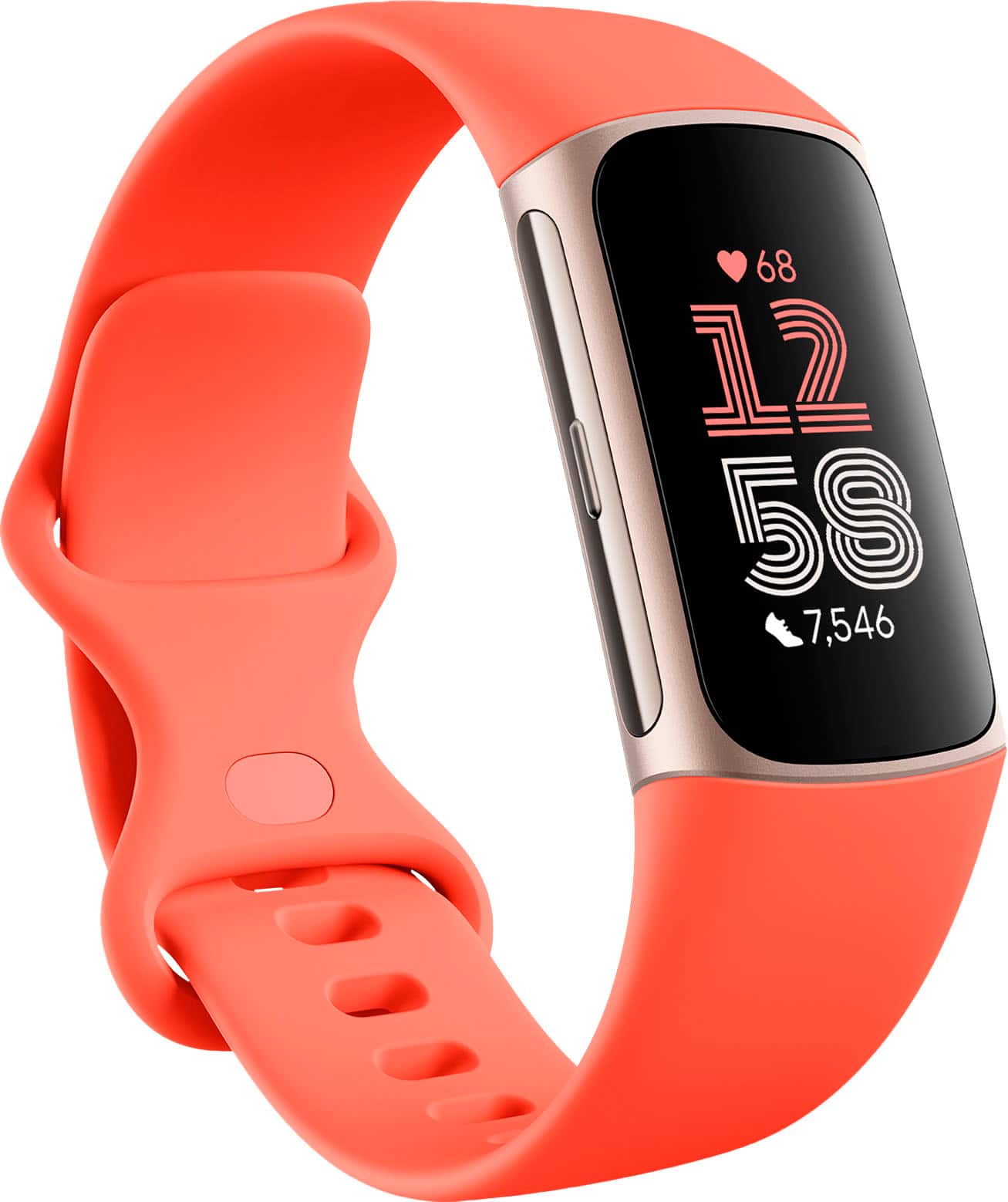 Angle. Fitbit - Charge 6 Advanced Fitness & Health Tracker - Coral.