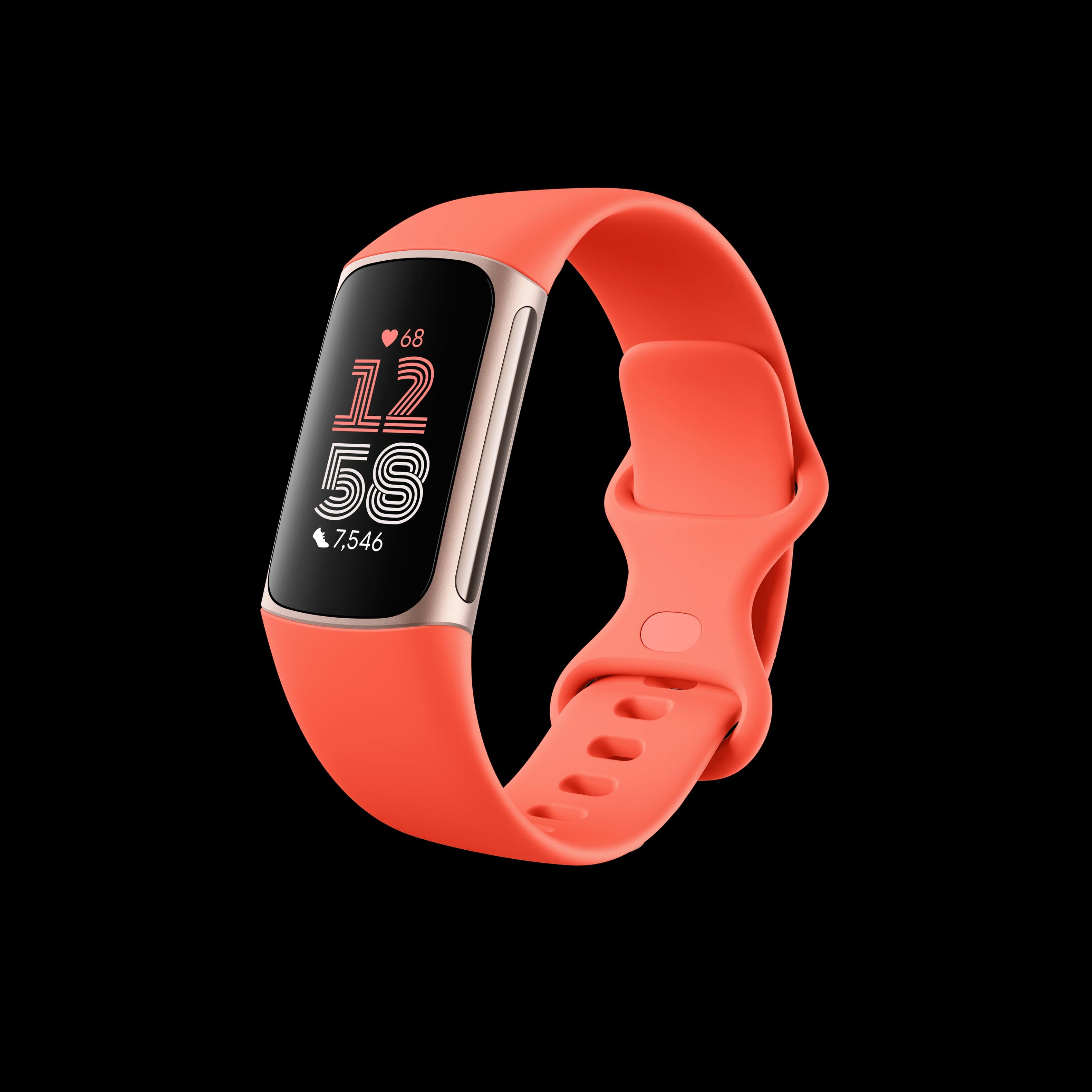 Left. Fitbit - Charge 6 Advanced Fitness & Health Tracker - Coral.