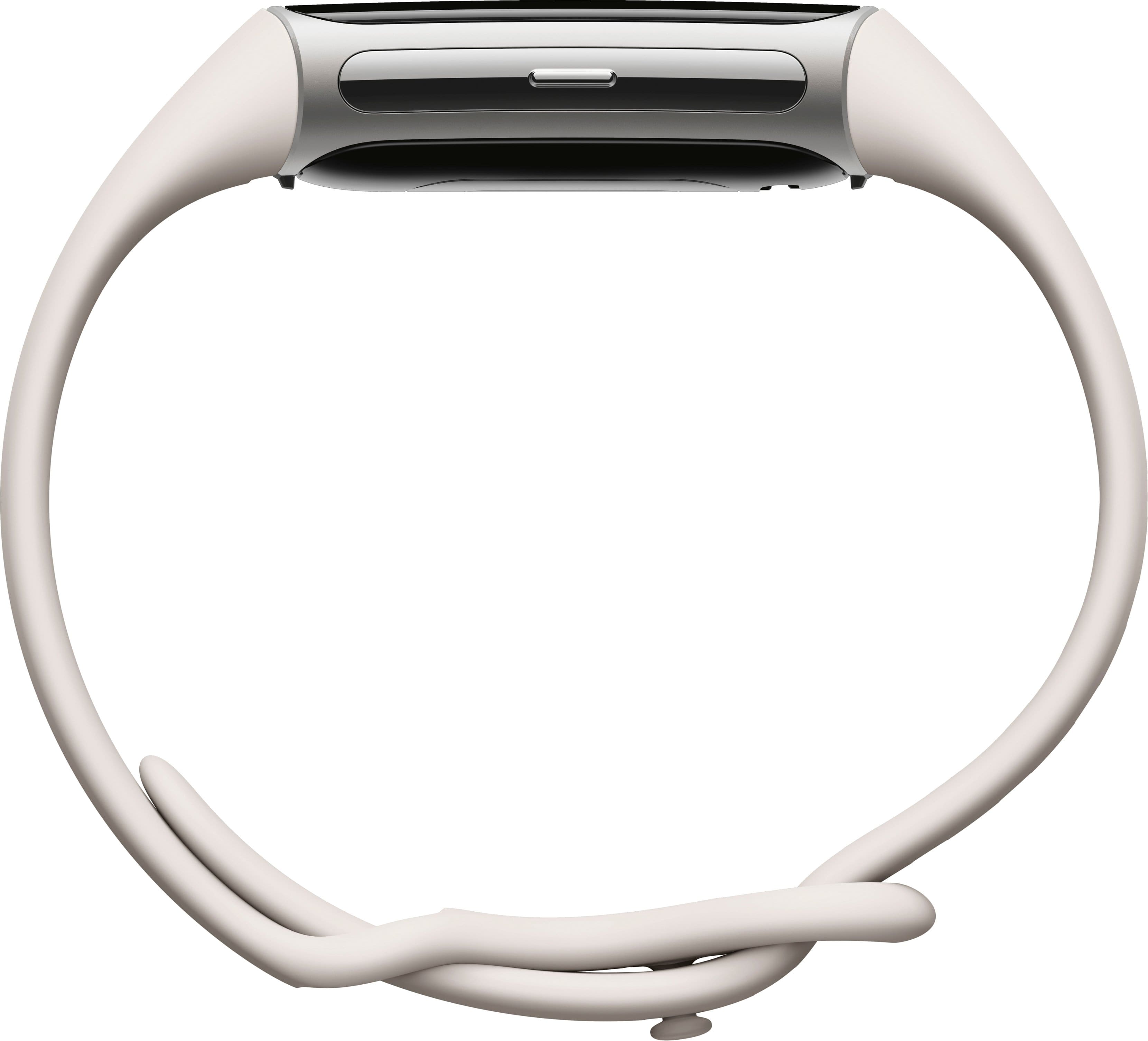 Left. Fitbit - Charge 6 Advanced Fitness & Health Tracker - Porcelain.