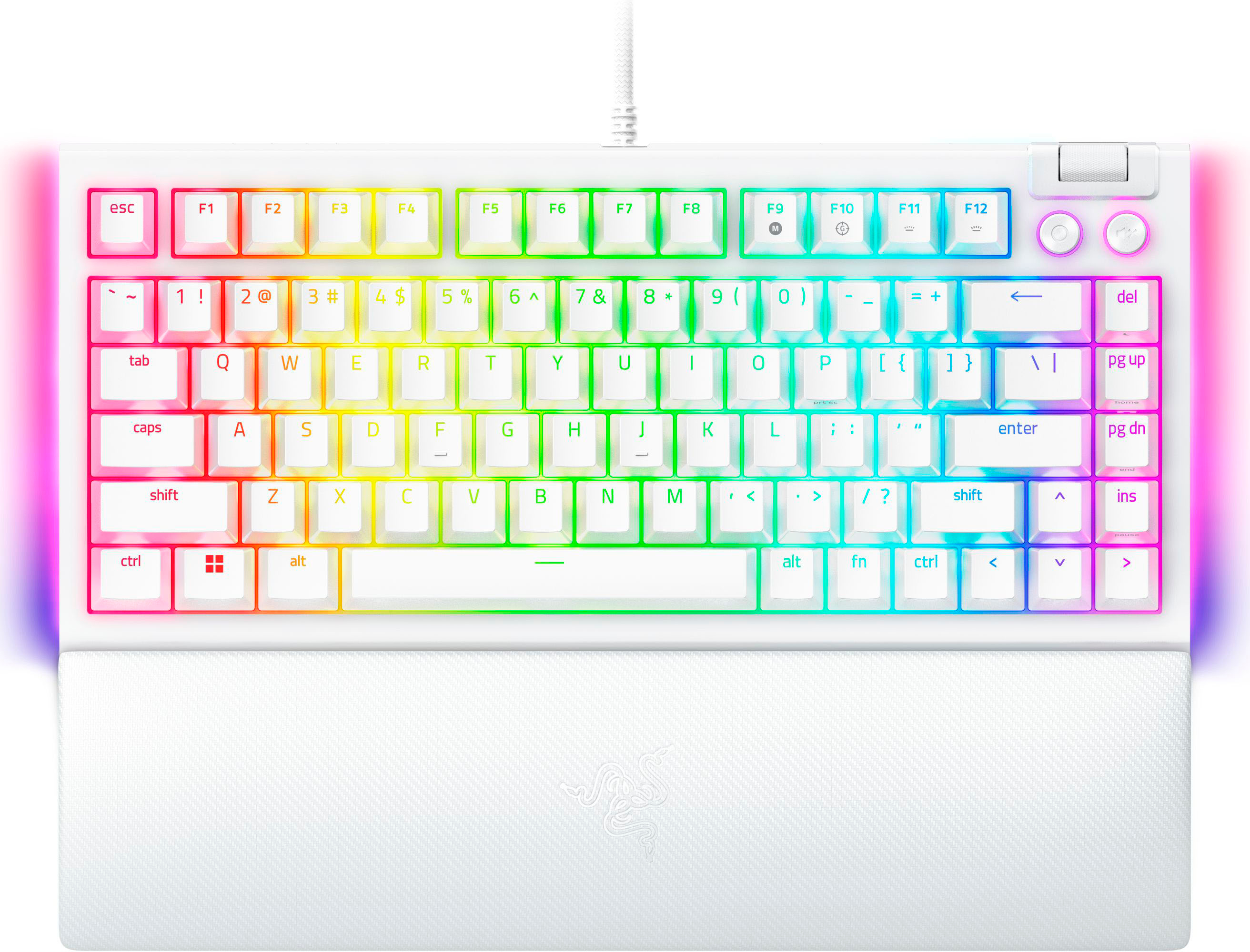 Razer BlackWidow V4 75% White Wired Keyboard (Orange / KR)