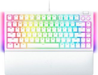 Razer - BlackWidow V4 75% Wired Orange Switch Gaming Keyboard with Hot-Swappable Design - White - Front_Zoom
