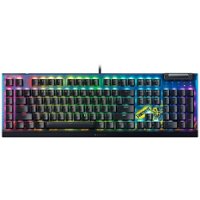 Razer - BlackWidow V4 X - Full Size Wired Mechanical Yellow Switch Gaming Keyboard with Chroma RGB - Fortnite Edition - Black - Front_Zoom