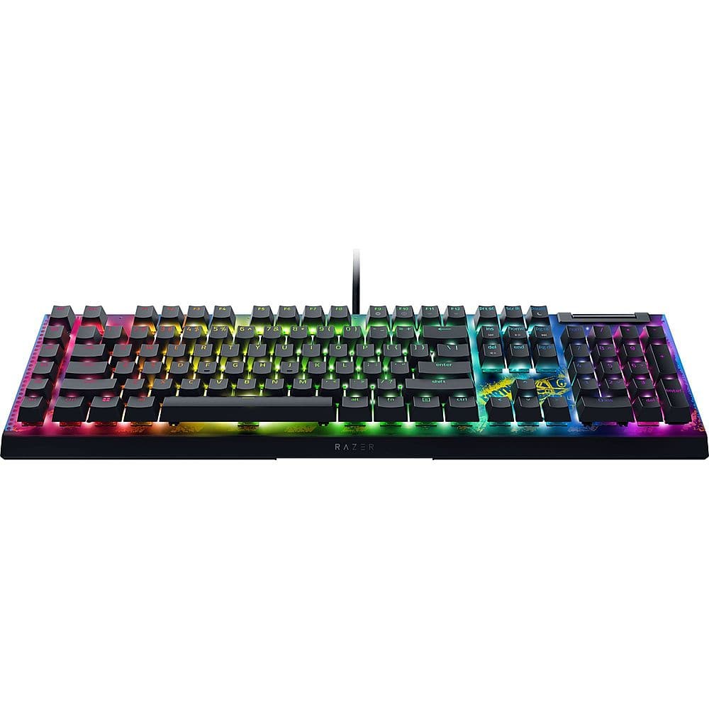 Alt View 17. Razer - BlackWidow V4 X - Full Size Wired Mechanical Yellow Switch Gaming Keyboard with Chroma RGB - Fortnite Edition - Black.
