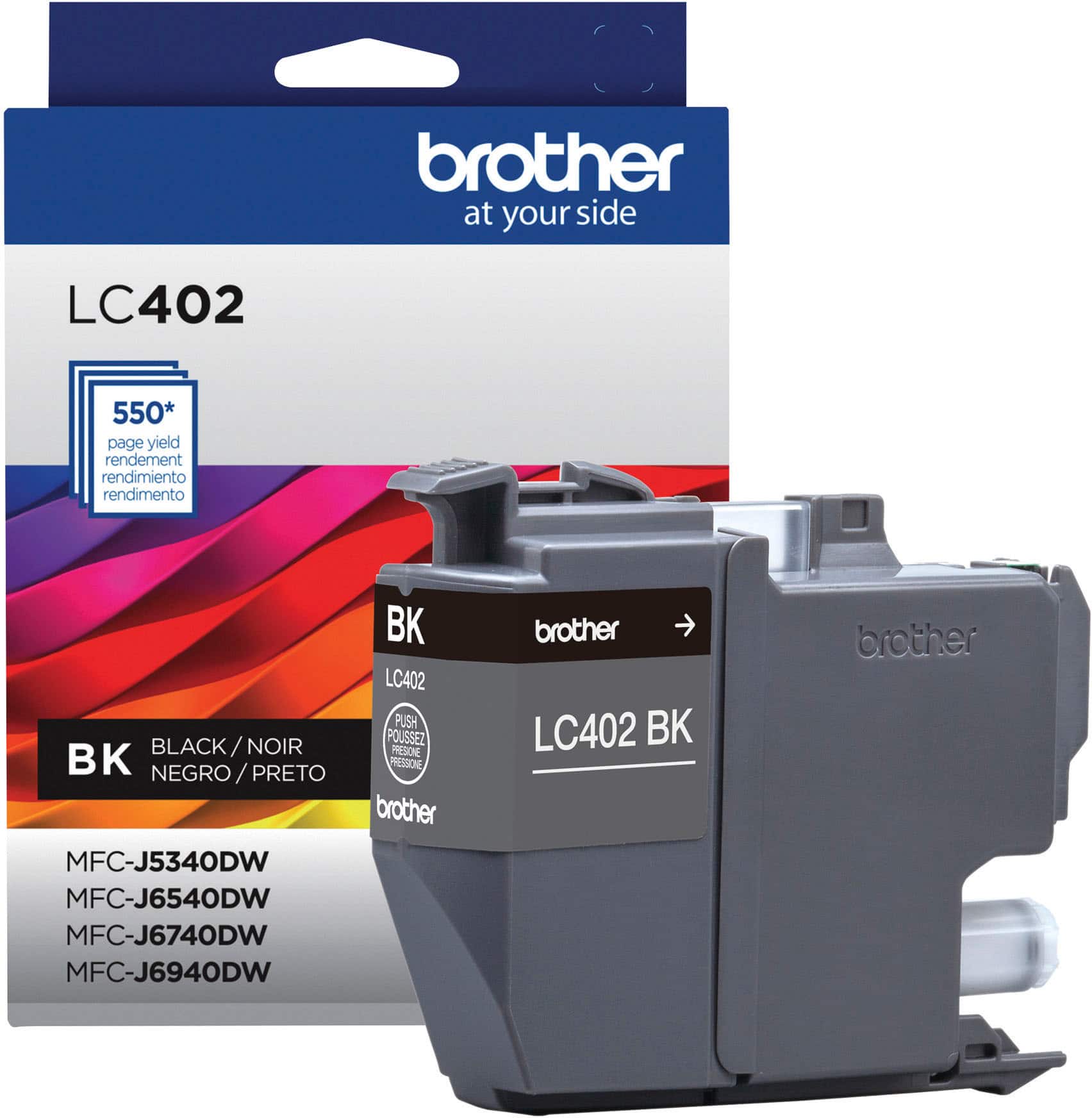 Brother - LC402BK Standard Yield Ink Cartridge - Black - Front_Zoom