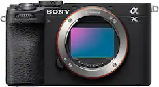 Front. Sony - Alpha 7C II Full frame Mirrorless Interchangeable Lens Camera (Body Only) - Black.