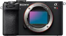 Front. Sony - Alpha 7CR Full frame Mirrorless Interchangeable Lens Camera (Body Only) - Black.