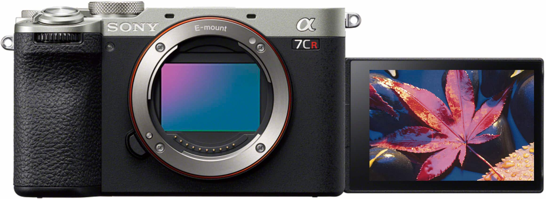 Angle View: Sony - Alpha 7CR Full frame Mirrorless Interchangeable Lens Camera (Body Only) - Silver