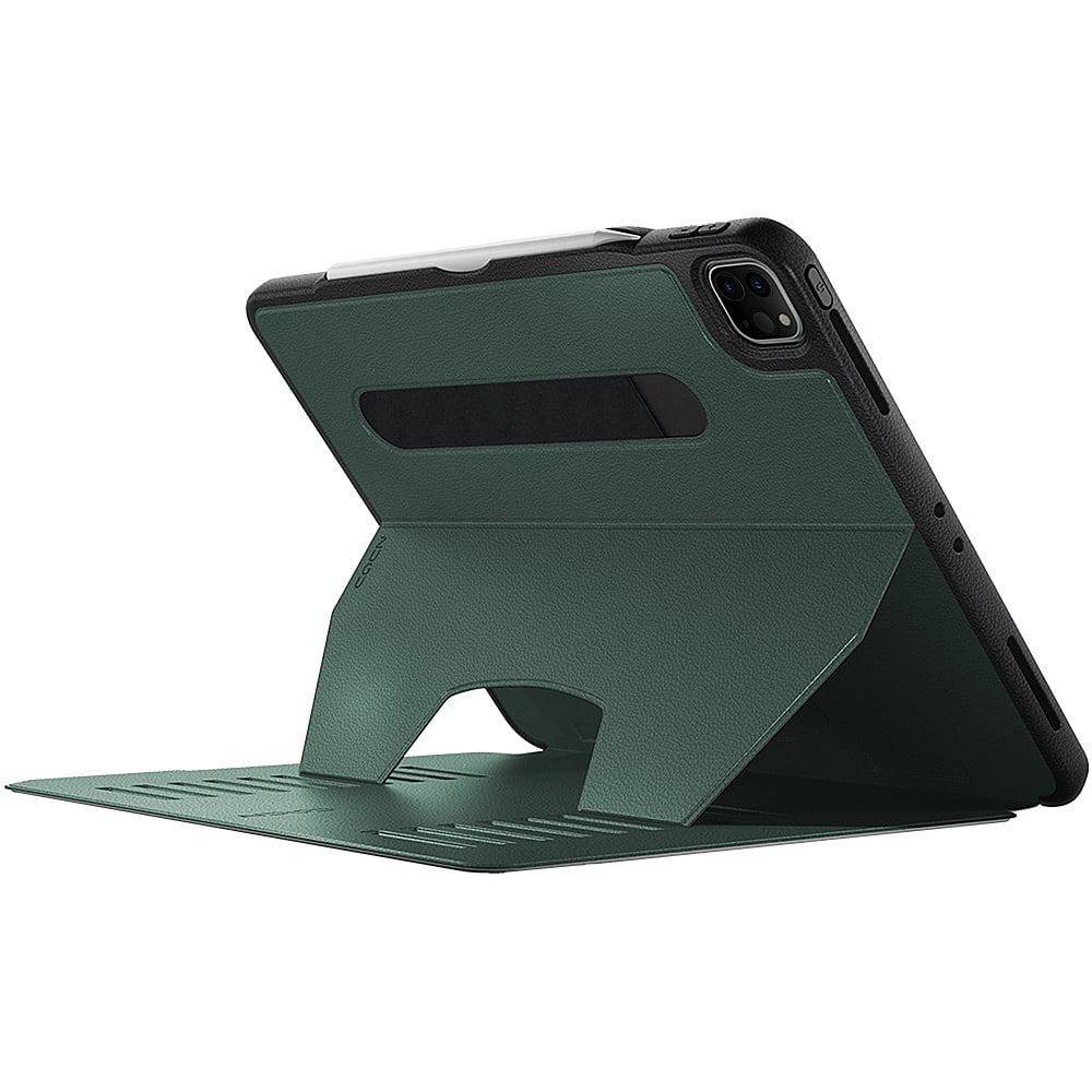 Angle. ZUGU - Slim Protective Case for Apple iPad Pro 12.9 Case (5th/6th Generation, 2021/2022) - Pine Green.